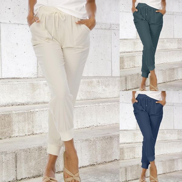 tapered linen drawstring back womens capris elastic waist trousers with pockets pencil ankle length, Black;white
tapered linen drawstring back womens capris elastic waist trousers with pockets pencil ankle length, Black;white