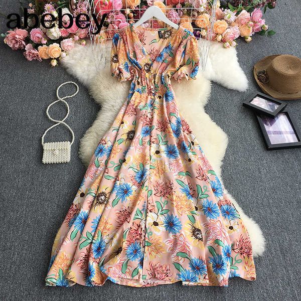 summer bohemian v-neck short sleeve dress high waist pleated waist single breasted print long a-line big skirt dress 210715, Black;gray
summer bohemian v-neck short sleeve dress high waist pleated waist single breasted print long a-line big skirt dress 210715, Black;gray