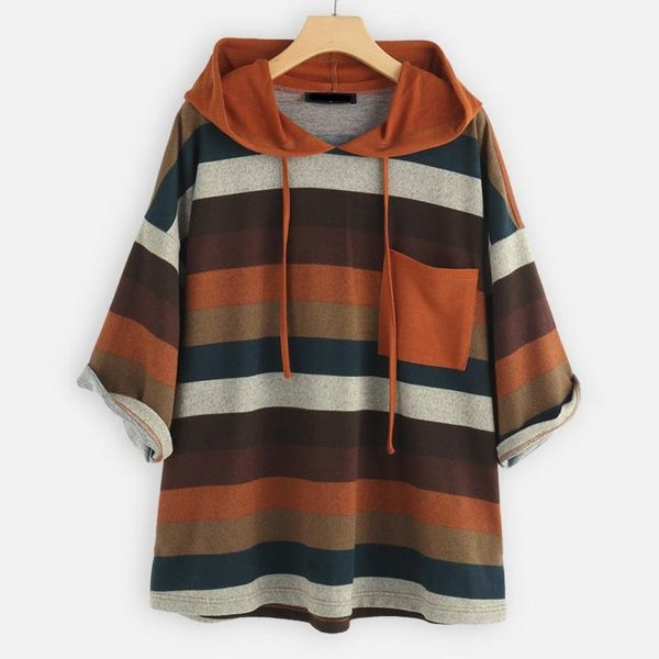 women's hoodies & sweatshirts rainbow striped print sweatshirt loose hooded pullovers women casual, Black
women's hoodies & sweatshirts rainbow striped print sweatshirt loose hooded pullovers women casual, Black