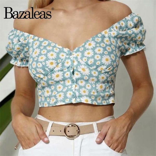 women's blouses & shirts bazaleas harajuku buttons shirt vintage short sleeve crop blouse fashion off shoulder women chic daisy print r, White
women's blouses & shirts bazaleas harajuku buttons shirt vintage short sleeve crop blouse fashion off shoulder women chic daisy print r, White