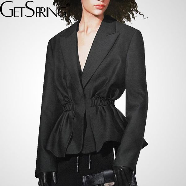 women's suits & blazers getspring women blazer temperament slim thin black suit coat fashion all match high waist ladies jacket autumn, White;black
women's suits & blazers getspring women blazer temperament slim thin black suit coat fashion all match high waist ladies jacket autumn, White;black