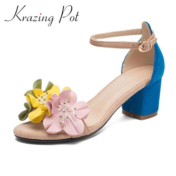 krazing pot big size sheep suede square toe med heels flowers mixed colors open mules sweet buckle straps women sandals l21, Black
krazing pot big size sheep suede square toe med heels flowers mixed colors open mules sweet buckle straps women sandals l21, Black
