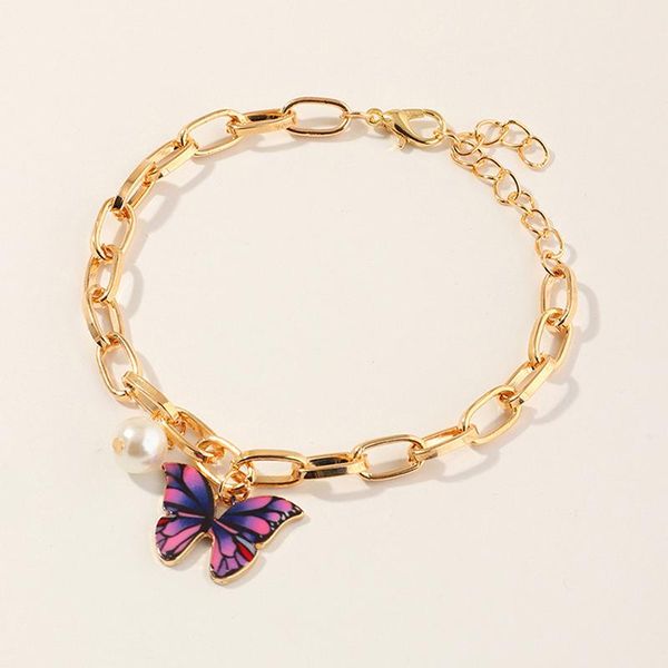 link, chain latest design girls alloy bangles adjustable colorful butterfly pendant pearl charm gold bracelet jewelry for women gift, Black
link, chain latest design girls alloy bangles adjustable colorful butterfly pendant pearl charm gold bracelet jewelry for women gift, Black