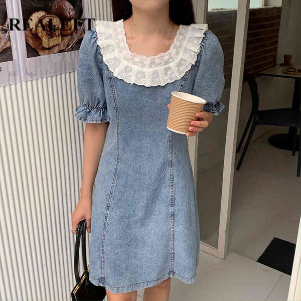 summer denim mini dresses lace patchwork o-neck elegant jeans blue up female vintage a-line short dress 210428, Black;gray
summer denim mini dresses lace patchwork o-neck elegant jeans blue up female vintage a-line short dress 210428, Black;gray