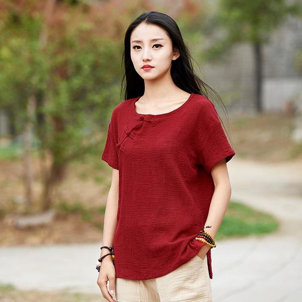 chinese style women blouse shirt cotton linen vintage summer shirts solid slim and blouses blusas femme b203 women's &, White
chinese style women blouse shirt cotton linen vintage summer shirts solid slim and blouses blusas femme b203 women's &, White