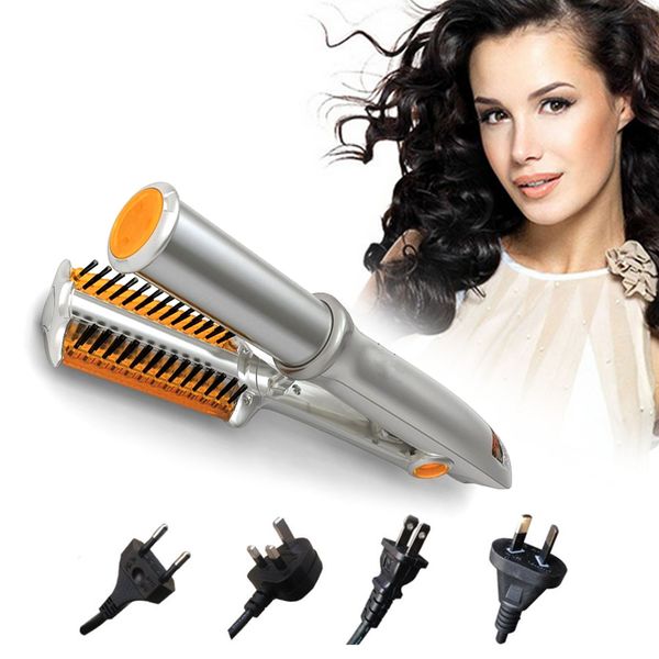 2in1 hair straightener iron curling curler portable adjustable temperature ceramic curling iron wand roller hairdressing comb, Silver
2in1 hair straightener iron curling curler portable adjustable temperature ceramic curling iron wand roller hairdressing comb, Silver