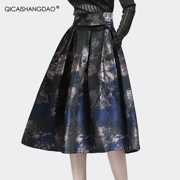mid-length skirt 2021 autumn winter fashion pleated a-line high waist jacquard vintage floral women elegant umbrella skirts, Black
mid-length skirt 2021 autumn winter fashion pleated a-line high waist jacquard vintage floral women elegant umbrella skirts, Black