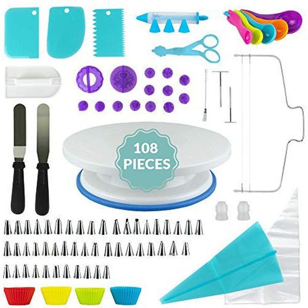 pcs/set cake pastry nozzles tools turntable piping bag decorating nails diy cupcake production icing tips baking tool ct2263 &
pcs/set cake pastry nozzles tools turntable piping bag decorating nails diy cupcake production icing tips baking tool ct2263 &