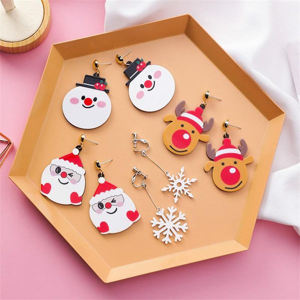 sweet exaggerated acrylic cartoon santa claus snowflake elk snowman hat long dangle earrings women christmas jewelry gifts & chandelier, Silver
sweet exaggerated acrylic cartoon santa claus snowflake elk snowman hat long dangle earrings women christmas jewelry gifts & chandelier, Silver