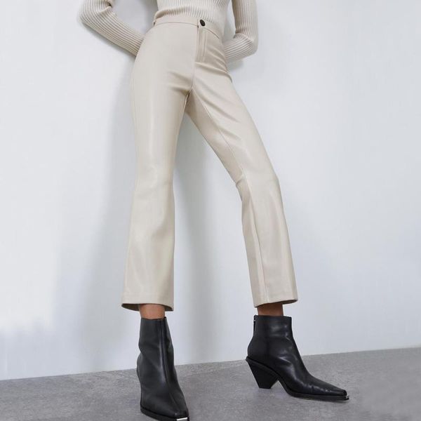 women's pants & capris elina fashion pu leather solid women slim high imitation elegant flare female ladies, Black;white
women's pants & capris elina fashion pu leather solid women slim high imitation elegant flare female ladies, Black;white