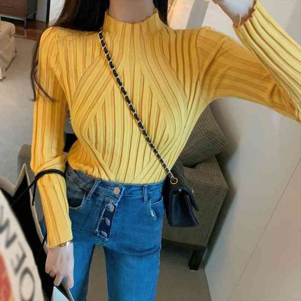 autumn winter women slim casual sweater half high collar bottom long sleeve pullovers, White;black
autumn winter women slim casual sweater half high collar bottom long sleeve pullovers, White;black