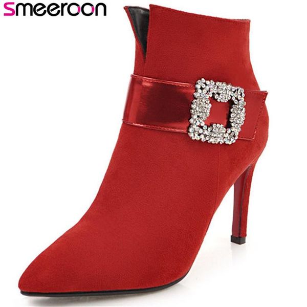 boots smeeroon fashion autumn winter zip ankle for women pointed toe super high heels big size 34-43, Black
boots smeeroon fashion autumn winter zip ankle for women pointed toe super high heels big size 34-43, Black