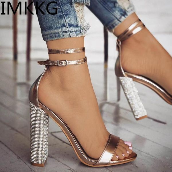 women fashion high heel sandals female gold plus size shoes lady chunky strap y10005, Black
women fashion high heel sandals female gold plus size shoes lady chunky strap y10005, Black