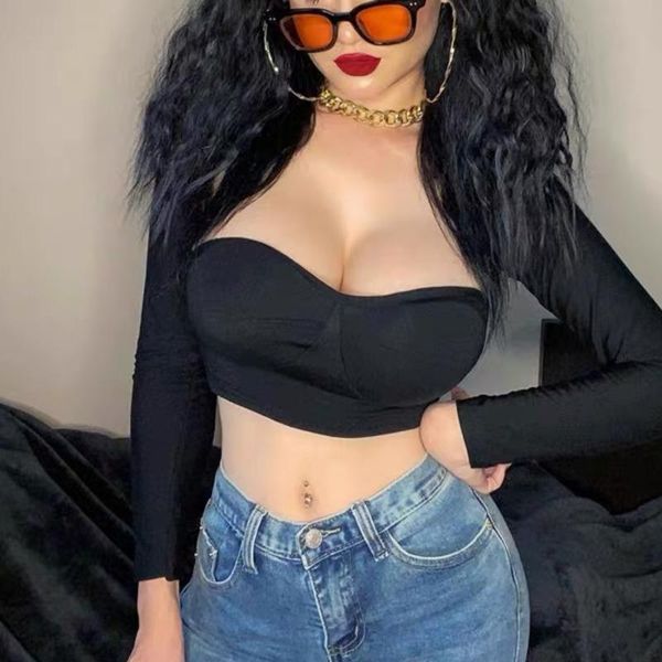 summer short belly button feminine low-cut long-sleeved slim fashion t-shirt european and american clothes s512 women's, White
summer short belly button feminine low-cut long-sleeved slim fashion t-shirt european and american clothes s512 women's, White