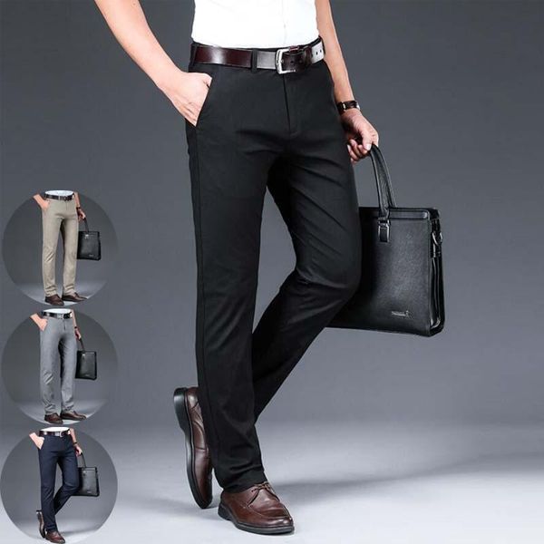 men's suits & blazers stretch suit pants men formal trousers business office regular fit straight leg work uniform, White;black 
men's suits & blazers stretch suit pants men formal trousers business office regular fit straight leg work uniform, White;black