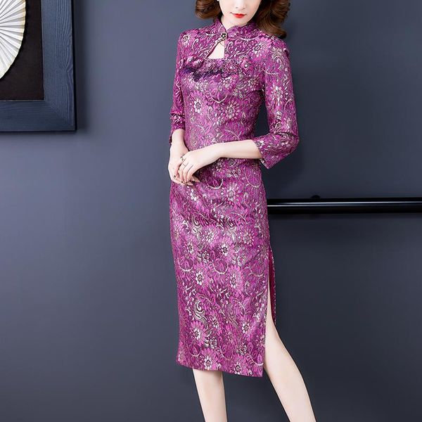 casual dresses coigarsam women dress autumn 2022 cheongsam vintage three quarter sleeve purple robe vestidos, Black;gray
casual dresses coigarsam women dress autumn 2022 cheongsam vintage three quarter sleeve purple robe vestidos, Black;gray