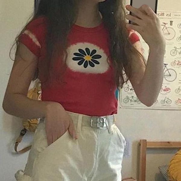 women's t-shirt 2021 summer short sleeve t shirts women cotton planet/floral print o neck slim crop tee female casual shirt, White
women's t-shirt 2021 summer short sleeve t shirts women cotton planet/floral print o neck slim crop tee female casual shirt, White