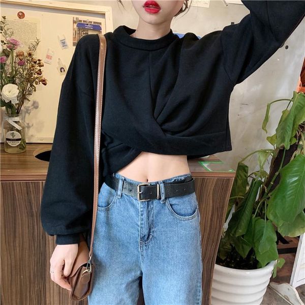women's hoodies & sweatshirts female pullover o-neck simple casual style spring autumn solid short fashion brand clothing, Black
women's hoodies & sweatshirts female pullover o-neck simple casual style spring autumn solid short fashion brand clothing, Black
