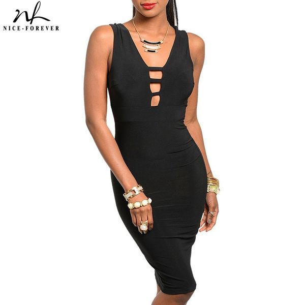 nice-forever solid color back v club dresses party bodycon sheath women dress b04 210419, White
nice-forever solid color back v club dresses party bodycon sheath women dress b04 210419, White