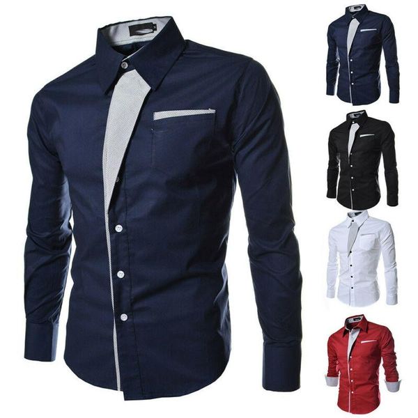 men's dress shirts business for men long sleeve design fashion clothing irrgular style, White;black
men's dress shirts business for men long sleeve design fashion clothing irrgular style, White;black