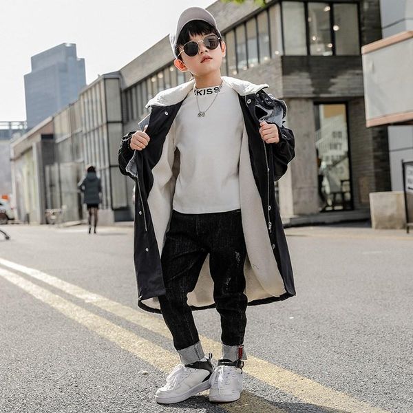 tench coats boys autumn and winter jacket 2021 handsome, big children's clothes, western style quilted jacket, thick windbreaker tide, Camo