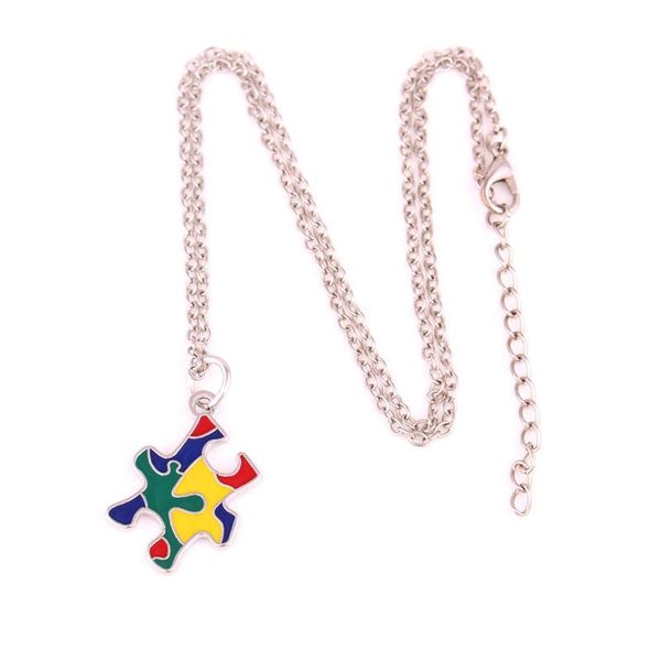 pendant necklaces classic necklace colorful enamel jigsaw puzzle pattern autism depression style zinc alloy provide drop, Silver
pendant necklaces classic necklace colorful enamel jigsaw puzzle pattern autism depression style zinc alloy provide drop, Silver