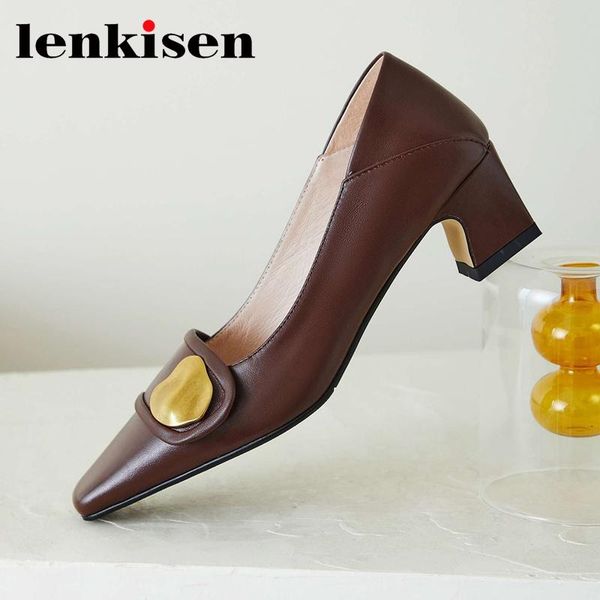 dress shoes lenkisen full grain leather square toe med heel metal decorations women beauty lady dating shallow slip on pumps l31, Black
dress shoes lenkisen full grain leather square toe med heel metal decorations women beauty lady dating shallow slip on pumps l31, Black