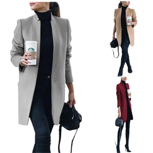 women's trench coats s-5xl blends cardigan jacket coat winter 2021 autumn fashion elegant mother slim long solid color outerwear female, Tan;black
women's trench coats s-5xl blends cardigan jacket coat winter 2021 autumn fashion elegant mother slim long solid color outerwear female, Tan;black