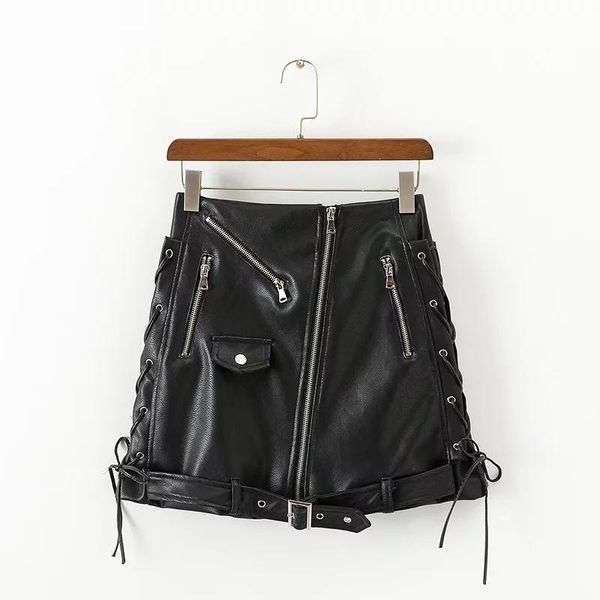 skirts 2021 spring fashion slim high waist leather skirt european style zipper decorated lace-up bag hip, Black
skirts 2021 spring fashion slim high waist leather skirt european style zipper decorated lace-up bag hip, Black