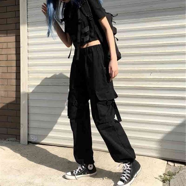 women's pants & capris hippie women cargo baggy streetwear pockets black wide leg oversized gothic elastic waist trousers harajuku, Black;white
women's pants & capris hippie women cargo baggy streetwear pockets black wide leg oversized gothic elastic waist trousers harajuku, Black;white