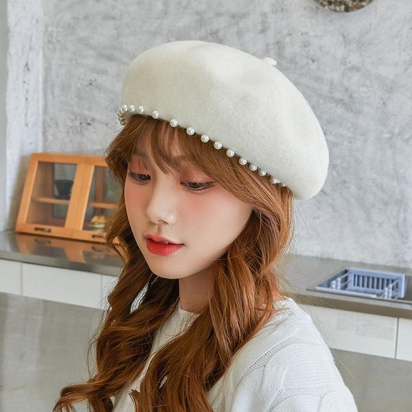 berets autumn and winter women's wool lovely circle of pearls fashion korean beret shopping trendy mushroom hat, Blue;gray
berets autumn and winter women's wool lovely circle of pearls fashion korean beret shopping trendy mushroom hat, Blue;gray