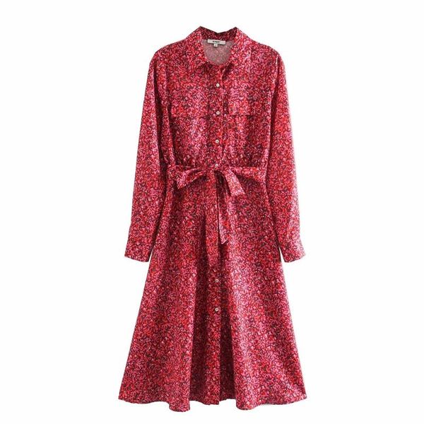 casual dresses 2021 spring women's retro lapel long sleeve shirt thin skinny belt print big pocket breasted mid-length dress, Black;gray
casual dresses 2021 spring women's retro lapel long sleeve shirt thin skinny belt print big pocket breasted mid-length dress, Black;gray