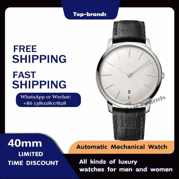 wristwatches patrimony inheritance series automatic winding 2021 elegant men's mechanical watch leather strap sports military, Slivery;brown
wristwatches patrimony inheritance series automatic winding 2021 elegant men's mechanical watch leather strap sports military, Slivery;brown