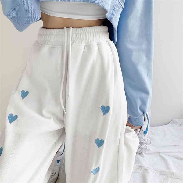 embroidered love pants women spring and summer thin draw rope leggings loose casual straight plus size s-xxl 210529, Black;white
embroidered love pants women spring and summer thin draw rope leggings loose casual straight plus size s-xxl 210529, Black;white
