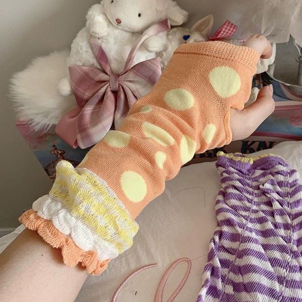 five fingers gloves lady thin fingerless elbow-length dot stripe mittens cute lovely girl jk glove 2021 fashion lolita orange purple, Blue;gray
five fingers gloves lady thin fingerless elbow-length dot stripe mittens cute lovely girl jk glove 2021 fashion lolita orange purple, Blue;gray