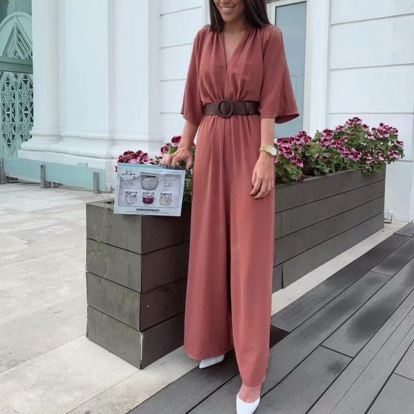 women's jumpsuits & rompers summer jumpsuit casual solid color v-neck short-sleeved belt decorated with wide legs, Black;white
women's jumpsuits & rompers summer jumpsuit casual solid color v-neck short-sleeved belt decorated with wide legs, Black;white
