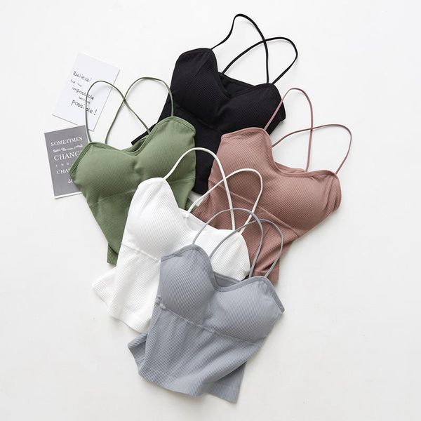 bras seamless sports crop adjusted simple basic tube sleeveless all match padded women bralette, Red;black 
bras seamless sports crop adjusted simple basic tube sleeveless all match padded women bralette, Red;black