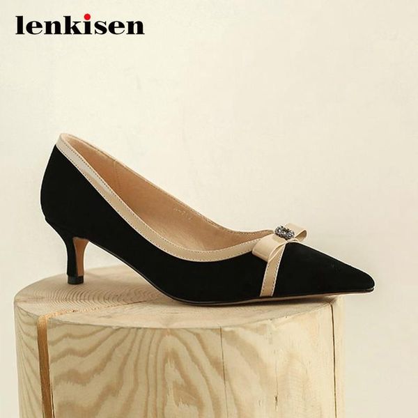 dress shoes lenkisen gladiator sheep suede mixed cloth butter-knot sweet pointed toe thin med heels slip on maiden women pumps l29, Black
dress shoes lenkisen gladiator sheep suede mixed cloth butter-knot sweet pointed toe thin med heels slip on maiden women pumps l29, Black