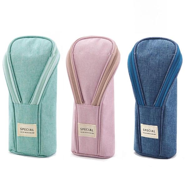 large capacity adjustable stand up pencil case canvas holder phone mobile bracket makeup cosmetic bag bags
large capacity adjustable stand up pencil case canvas holder phone mobile bracket makeup cosmetic bag bags