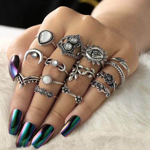 cluster rings 14pcs/lot bohemian leaves moon for women fashion boho knuckle set vintage sun flower love thumb jewelry, Golden;silver
cluster rings 14pcs/lot bohemian leaves moon for women fashion boho knuckle set vintage sun flower love thumb jewelry, Golden;silver