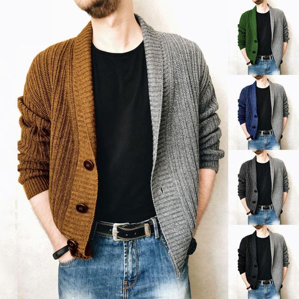 Men's Sweaters 2021 Men Cardigan Single-breasted Knit Sweater Harajuku Coats Streetwear Male Slim Fit With Lapels Can Be Worn Outside, White;black
Men's Sweaters 2021 Men Cardigan Single-breasted Knit Sweater Harajuku Coats Streetwear Male Slim Fit With Lapels Can Be Worn Outside, White;black
