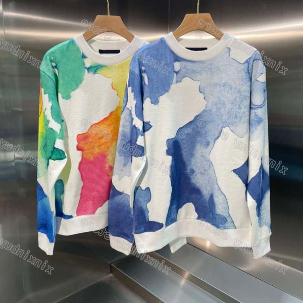 21ss mens women designer sweatshirts hoodies multicolor watercolor print casual fashion wild blue coffee color, Black
21ss mens women designer sweatshirts hoodies multicolor watercolor print casual fashion wild blue coffee color, Black