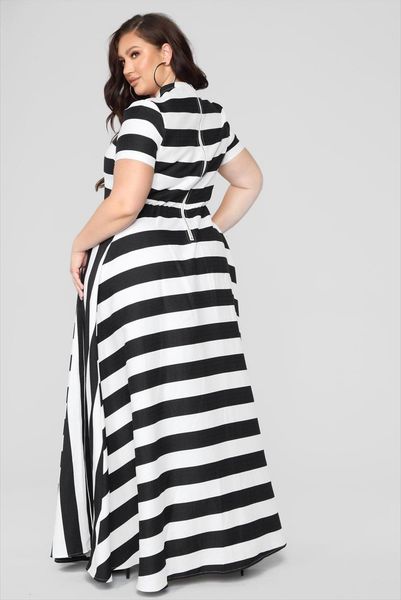 Oversized Maxi Short Sleeves Women Dress Floor Length Casual Plus Size Ladies Summer Stripes Party Tall Beauty Vestido, Black;gray
Oversized Maxi Short Sleeves Women Dress Floor Length Casual Plus Size Ladies Summer Stripes Party Tall Beauty Vestido, Black;gray