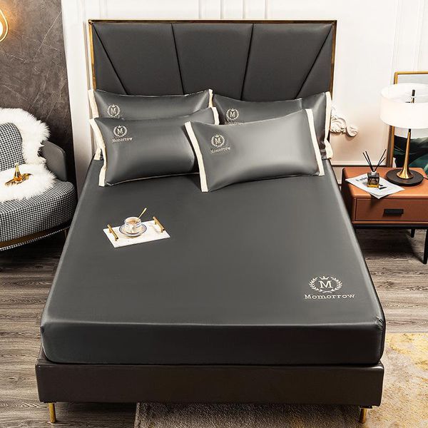 sheets & sets summer ice silk fitted with elastic mattress cover cool satin fabric bed sheet case 3pc set for single double size
sheets & sets summer ice silk fitted with elastic mattress cover cool satin fabric bed sheet case 3pc set for single double size