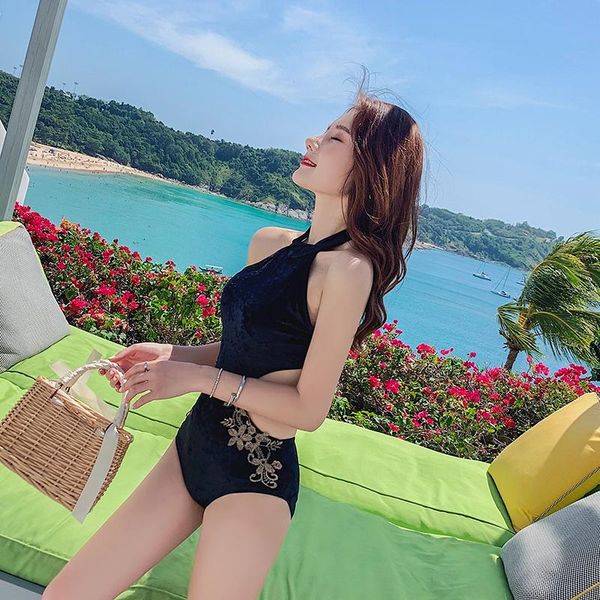 one-piece suits black solid high neck one piece swim suit cut out swimwear summer women swimsuit push up backless monokini holiday wear girl 
one-piece suits black solid high neck one piece swim suit cut out swimwear summer women swimsuit push up backless monokini holiday wear girl