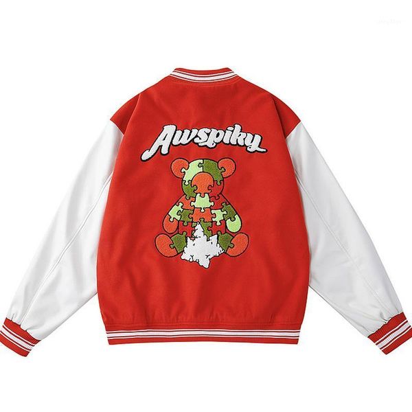 men's jackets men hairy cartoon bear vintage varsity jacket woman preppy pu leather stitching sleeve pilot baseball uniform red green o, Black;brown
men's jackets men hairy cartoon bear vintage varsity jacket woman preppy pu leather stitching sleeve pilot baseball uniform red green o, Black;brown
