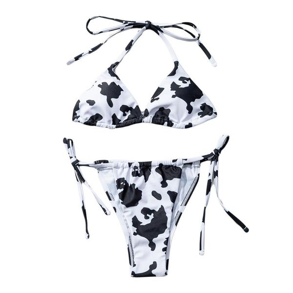 women's swimwear quanss cow print string halter bikini set women 2021 beachwear two piece swimsuit summer swim bathing suit thong biqui, White;black
women's swimwear quanss cow print string halter bikini set women 2021 beachwear two piece swimsuit summer swim bathing suit thong biqui, White;black