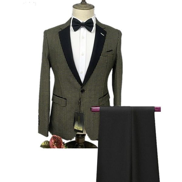 men's suits & blazers 2 pcs suit set jacket pants / 2022 fashion casual boutique business slim houndstooth dress coat trousers, White;black
men's suits & blazers 2 pcs suit set jacket pants / 2022 fashion casual boutique business slim houndstooth dress coat trousers, White;black