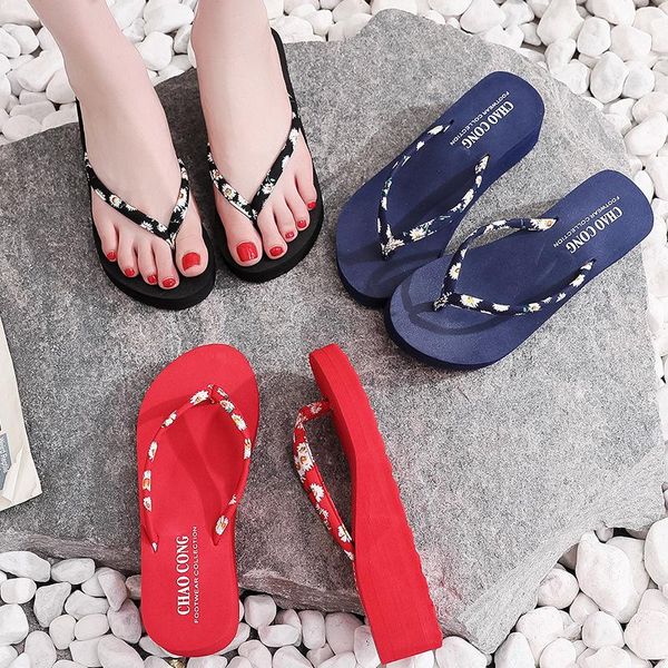 mini daisy laces women's flip flop fashion versatile high heel thick soled shoes wear beach leisure comfort slippers, Black
mini daisy laces women's flip flop fashion versatile high heel thick soled shoes wear beach leisure comfort slippers, Black