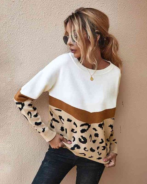 fashion leopard patchwork autumn winter ladies knitted sweater women o-neck full sleeve jumper pullovers top, White;black
fashion leopard patchwork autumn winter ladies knitted sweater women o-neck full sleeve jumper pullovers top, White;black
